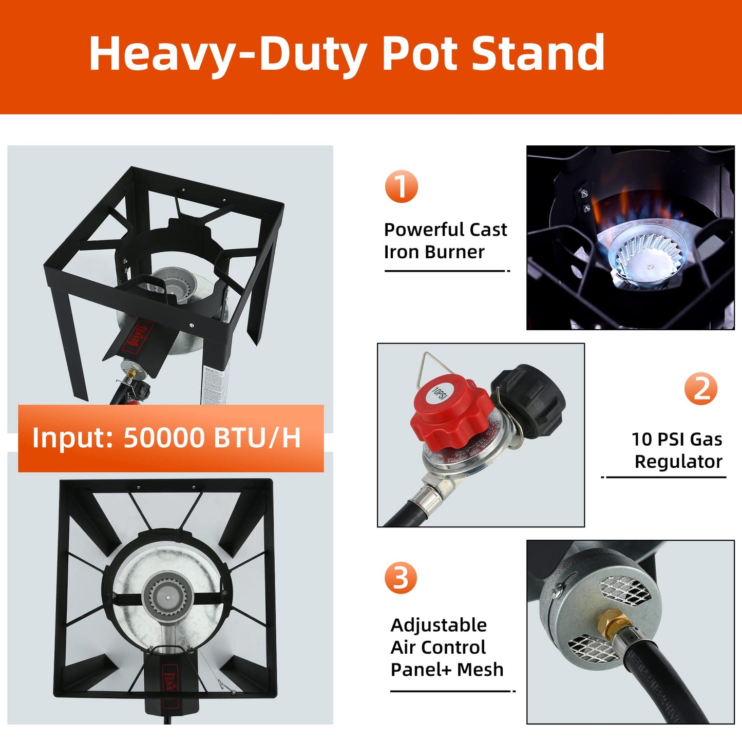30QT 50,000 BTU Fryer with Propane Burner.