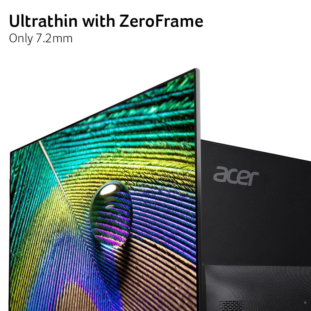 Acer SB242Y EBI 23.8" Full HD (1920 x 1080) IPS Zero-Frame Gaming Office Monitor | AMD FreeSync Technology Ultra-Thin Stylish Design 100Hz 1ms (VRB) Low Blue Light Tilt HDMI & VGA Ports
