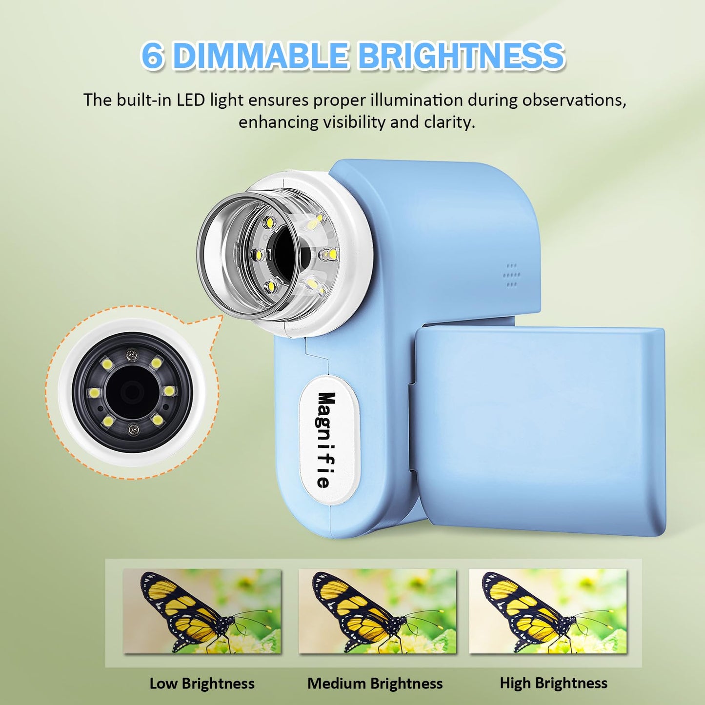 1000X Kids Microscope with 6 LED Lights