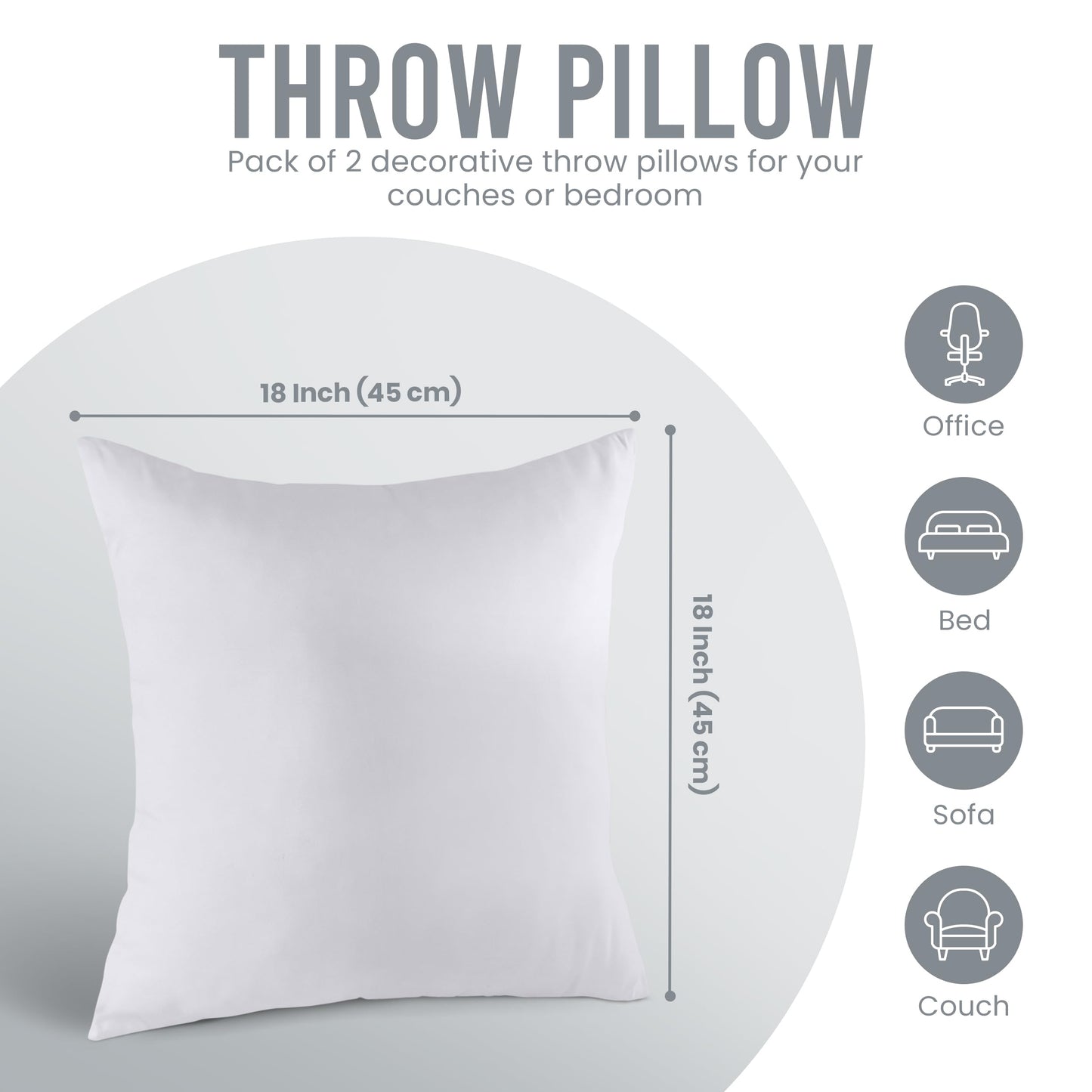 Utopia Bedding 18x18 Inch Throw Pillow Inserts