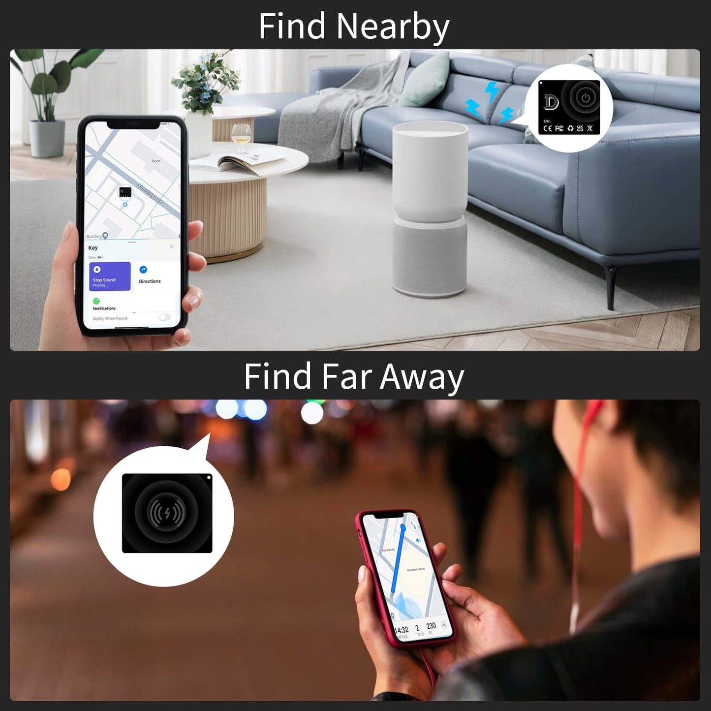 2 Wallet Tracker Card with Apple Find My