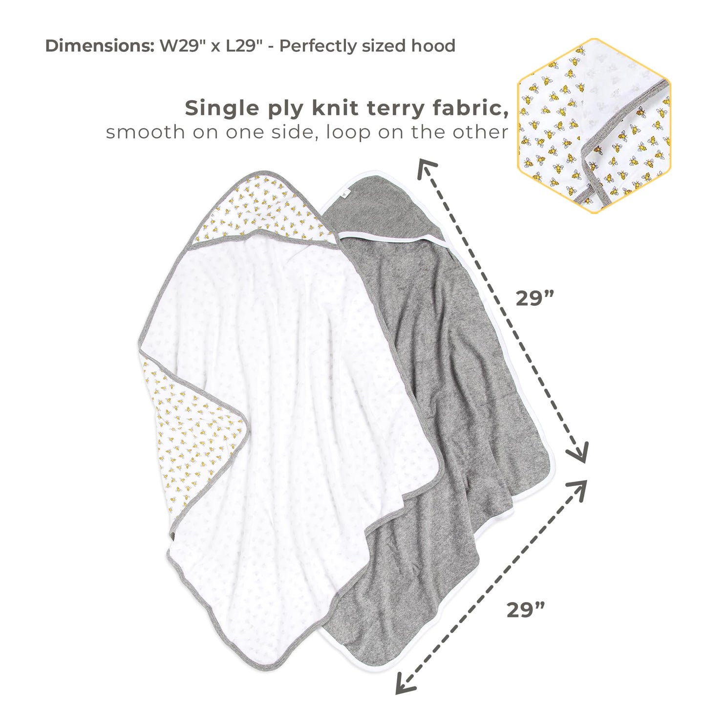 Burt's Bees Baby Organic Cotton Hooded Towels 2-Pack
