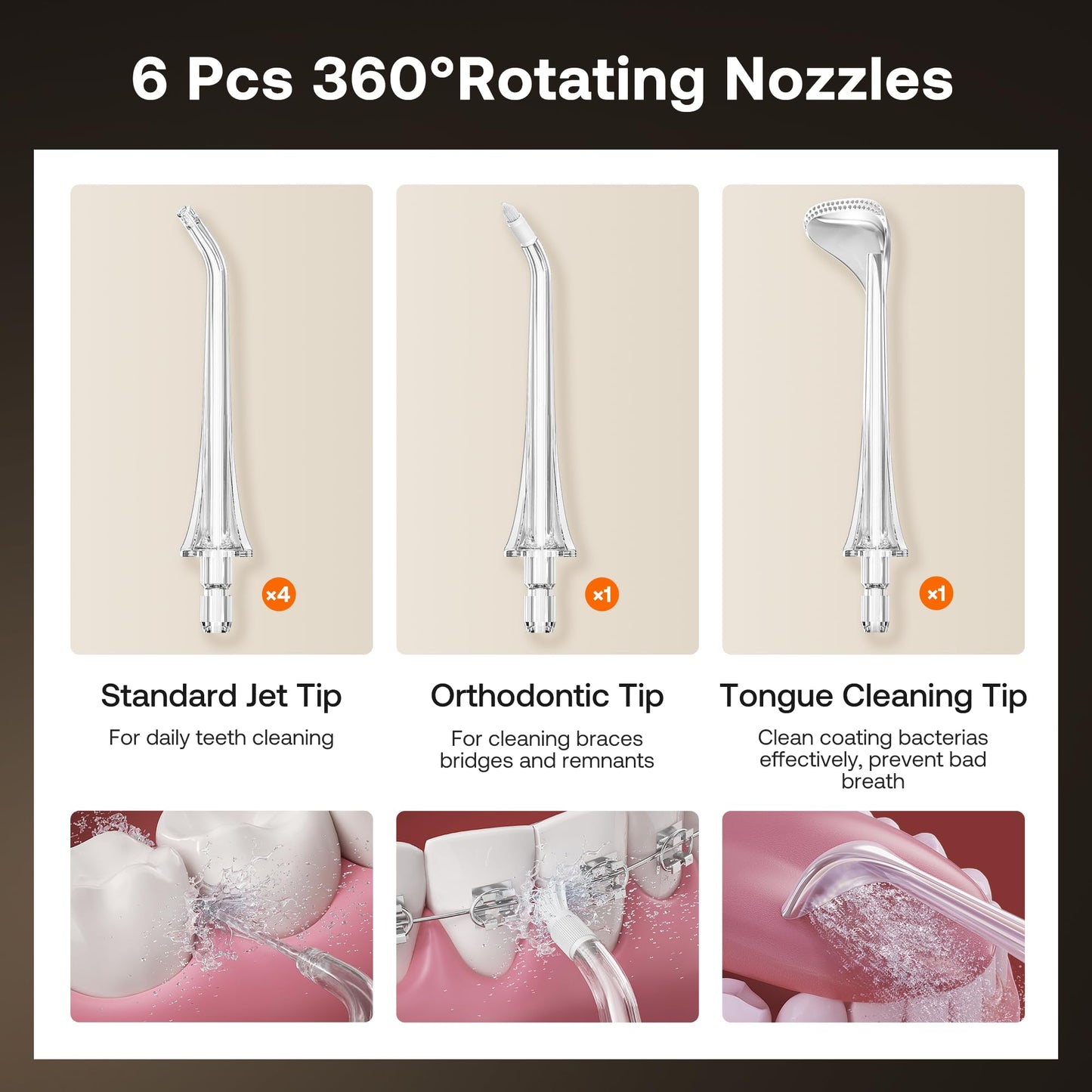 Bitvae Cordless Water Dental Flosser with Jet Tips