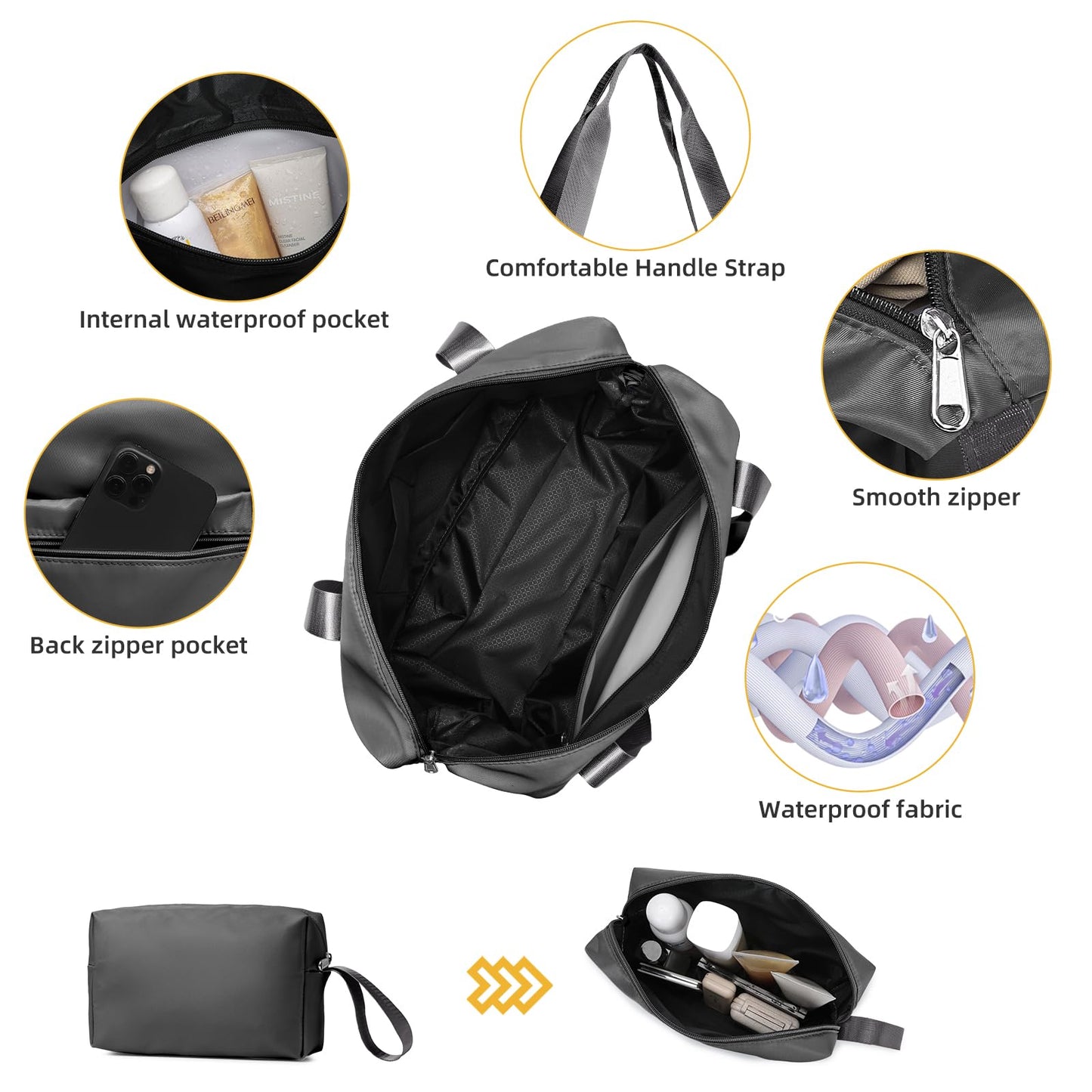 LARVENDER 3-Piece Hardside Luggage Set with Duffel