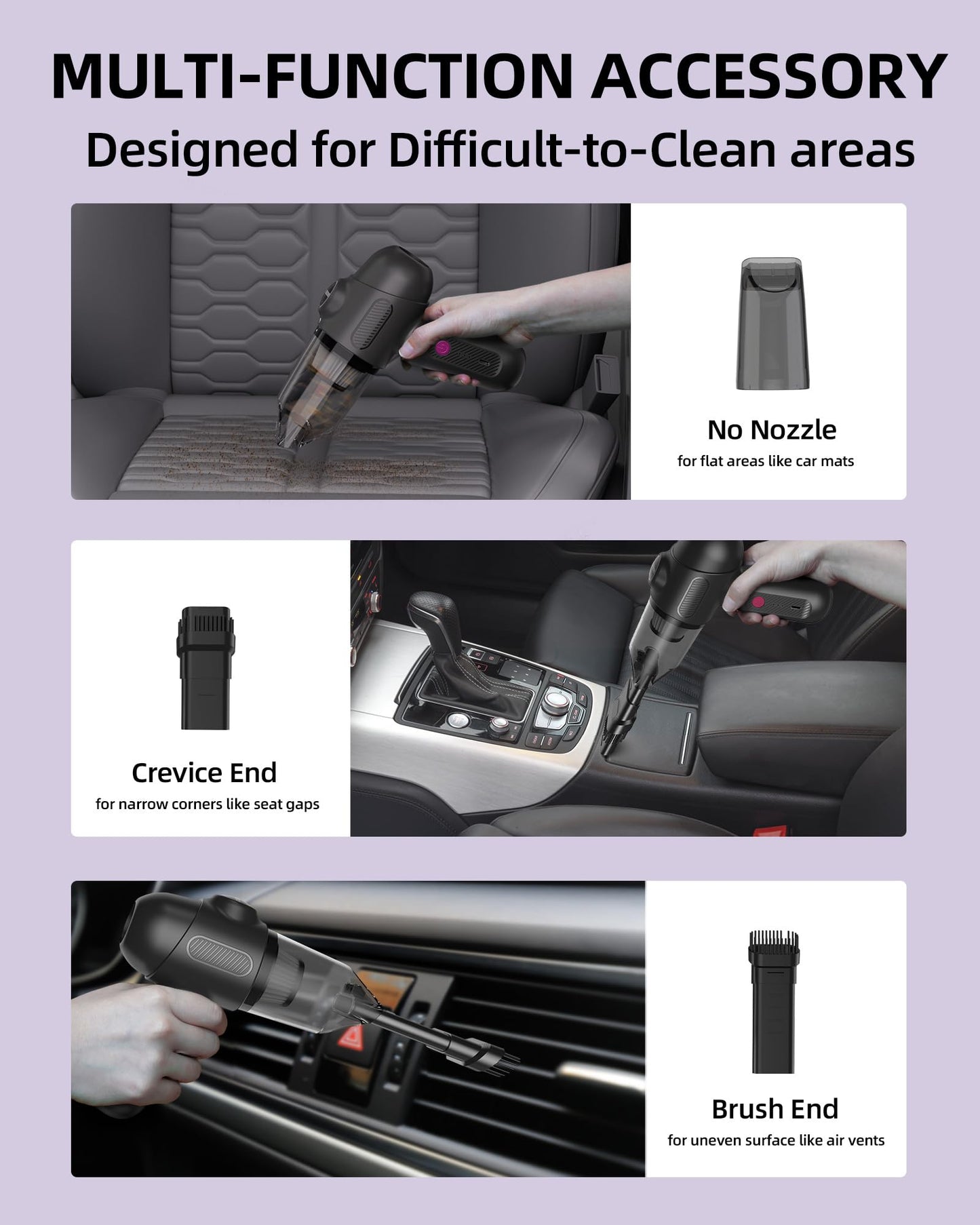 EBOSSOM Cordless Car Vacuum with 8000Pa Suction
