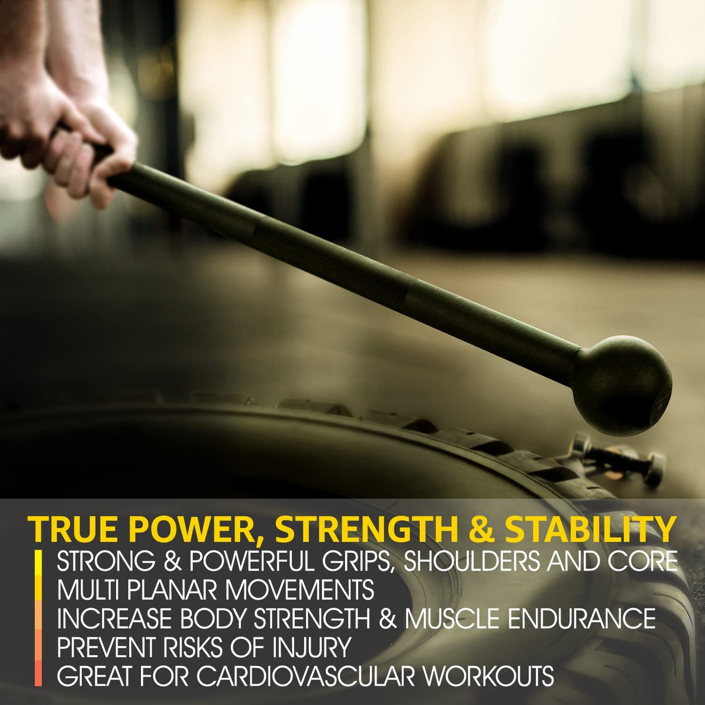 15 lb Yes4All Steel Mace for Strength Training