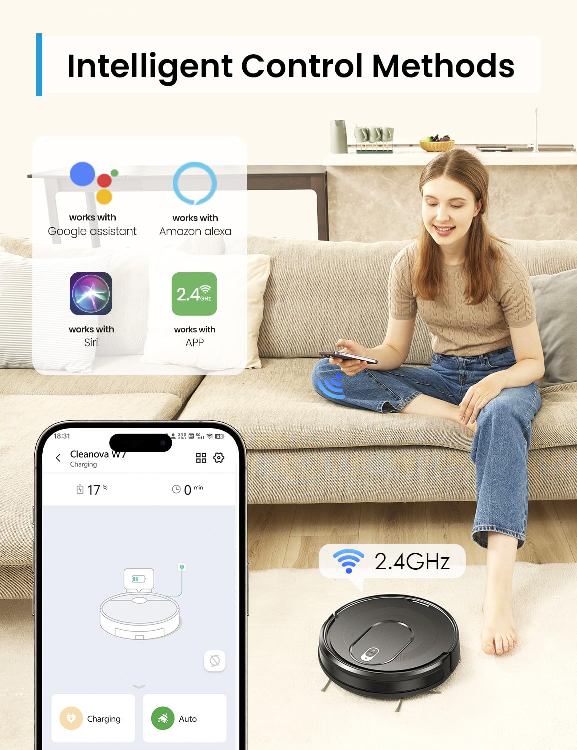 PSUK 2-in-1 Robot Vacuum and Mop Combo