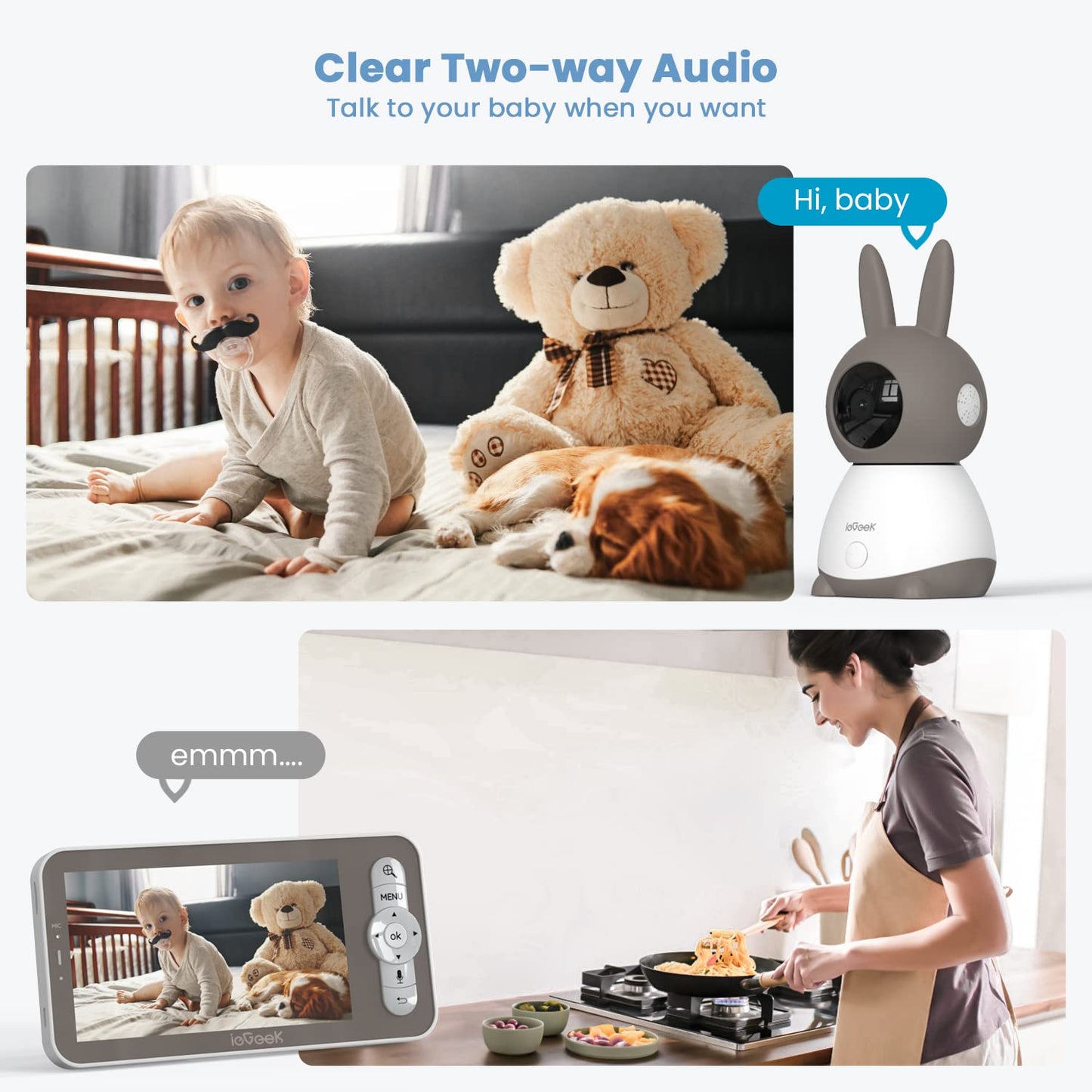 ieGeek 2K Video Baby Monitor with Night Vision