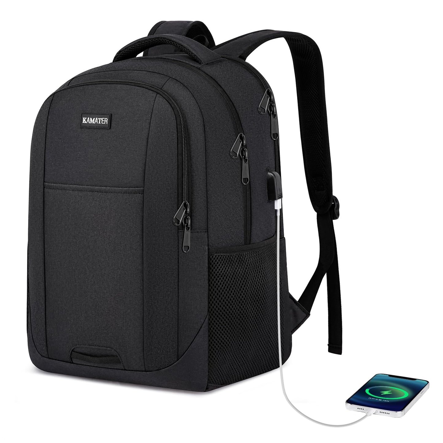 Black Backpack for School, School BackPack for Teens, Girls and Boys, with 15.6 inch Laptop Bookbag for College, Large Computer Back Pack with Compartments for Men & Women
