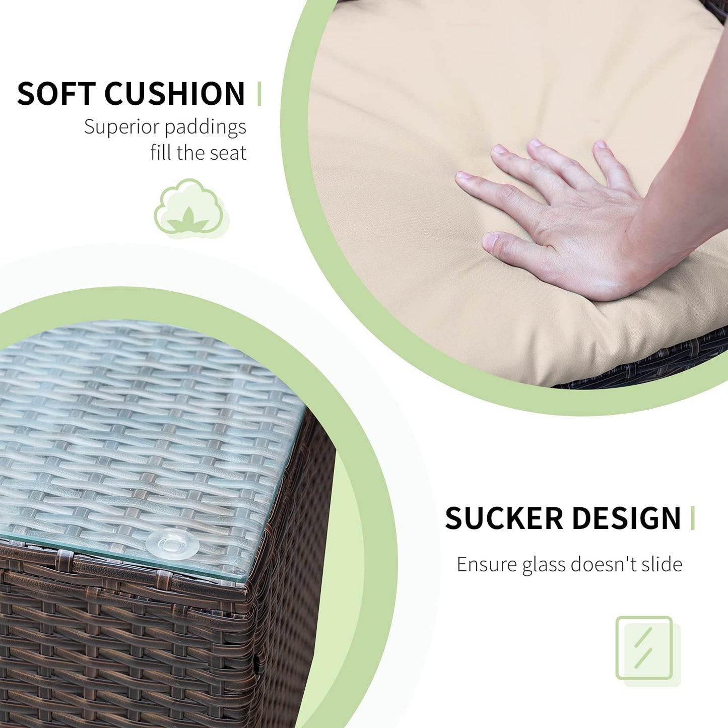 3-Piece Greesum Patio Furniture Set with Cushions