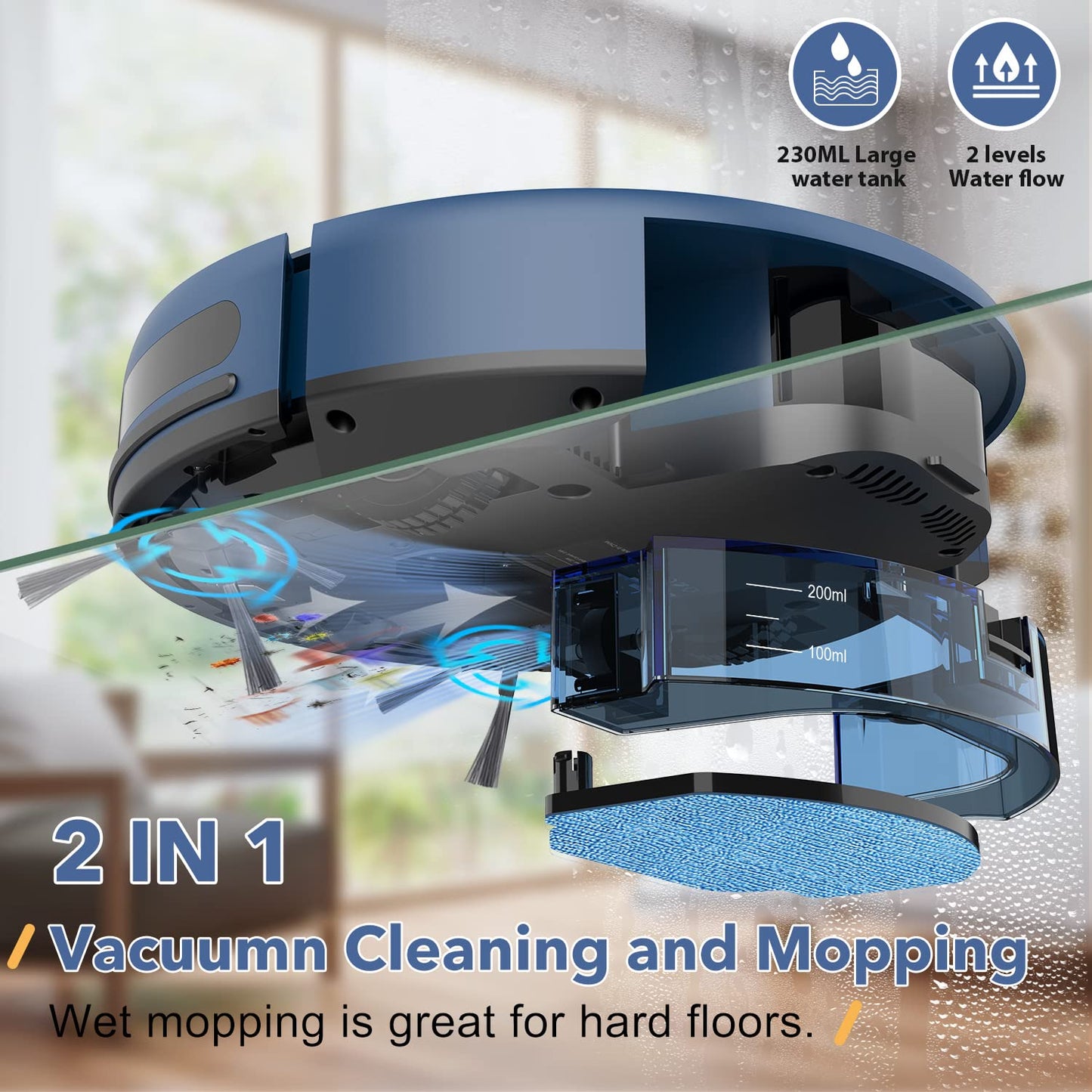 UMMUND 2-in-1 Robot Vacuum and Mop Cleaner