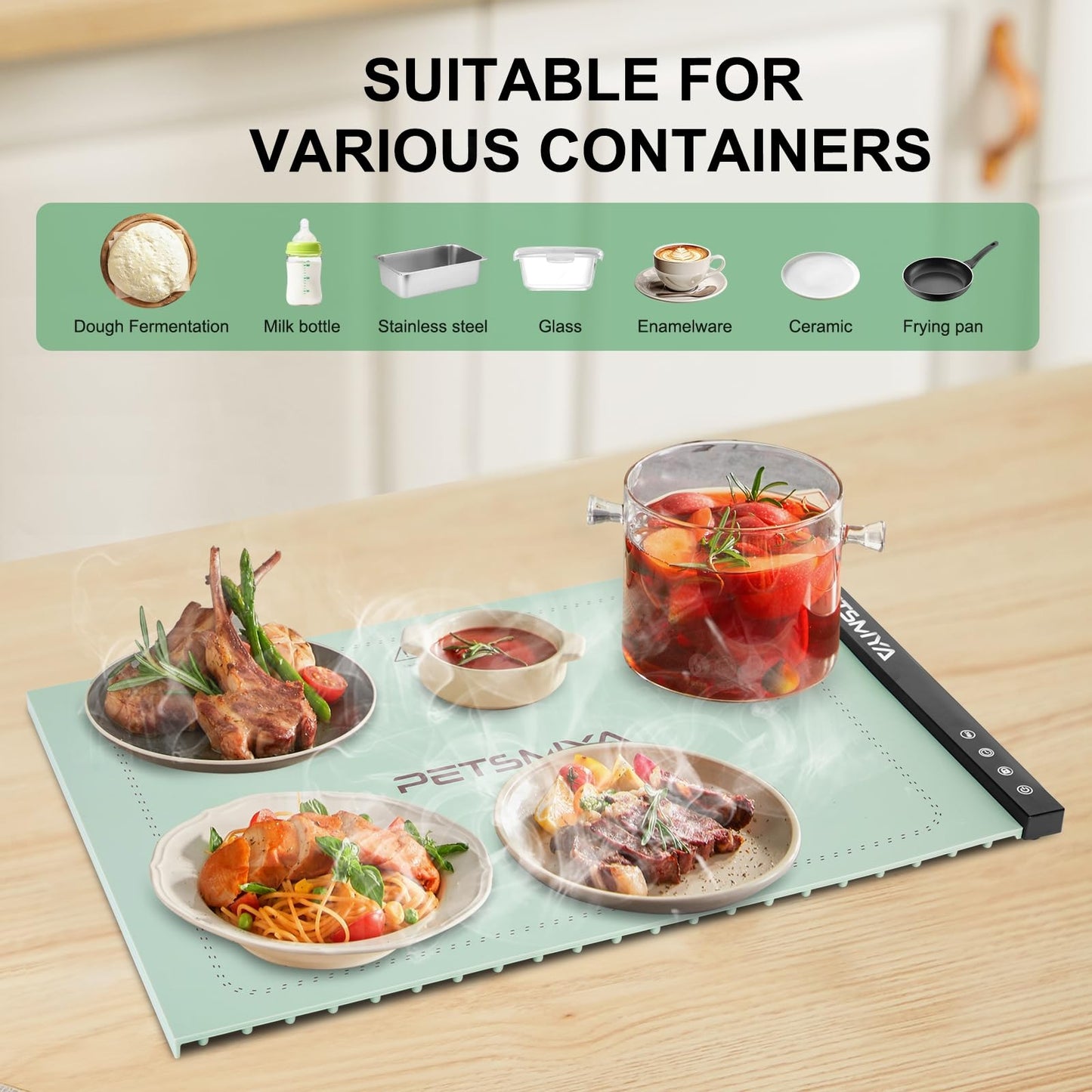 Food Warming Mat with 6 Temperature Settings