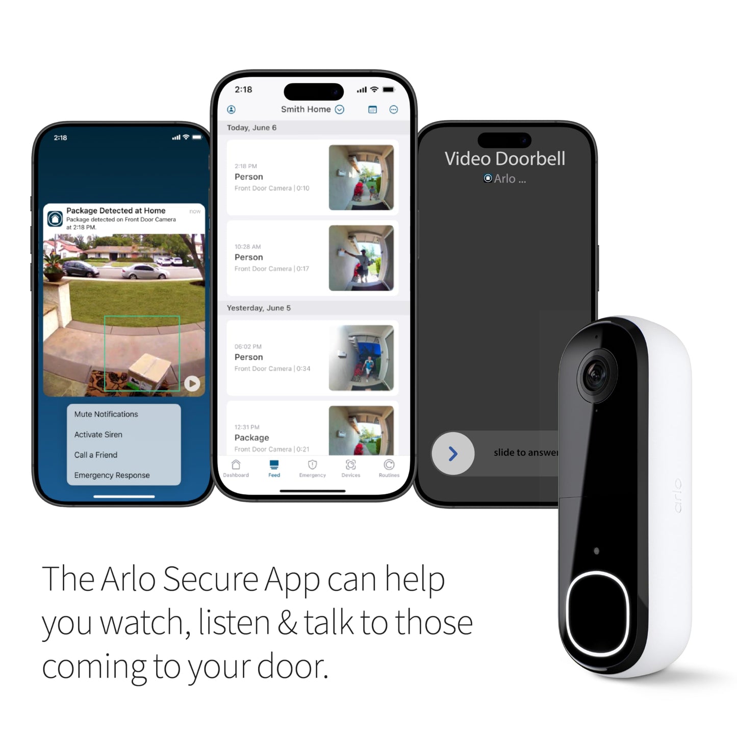 Arlo 2K Video Doorbell with 2-Way Audio