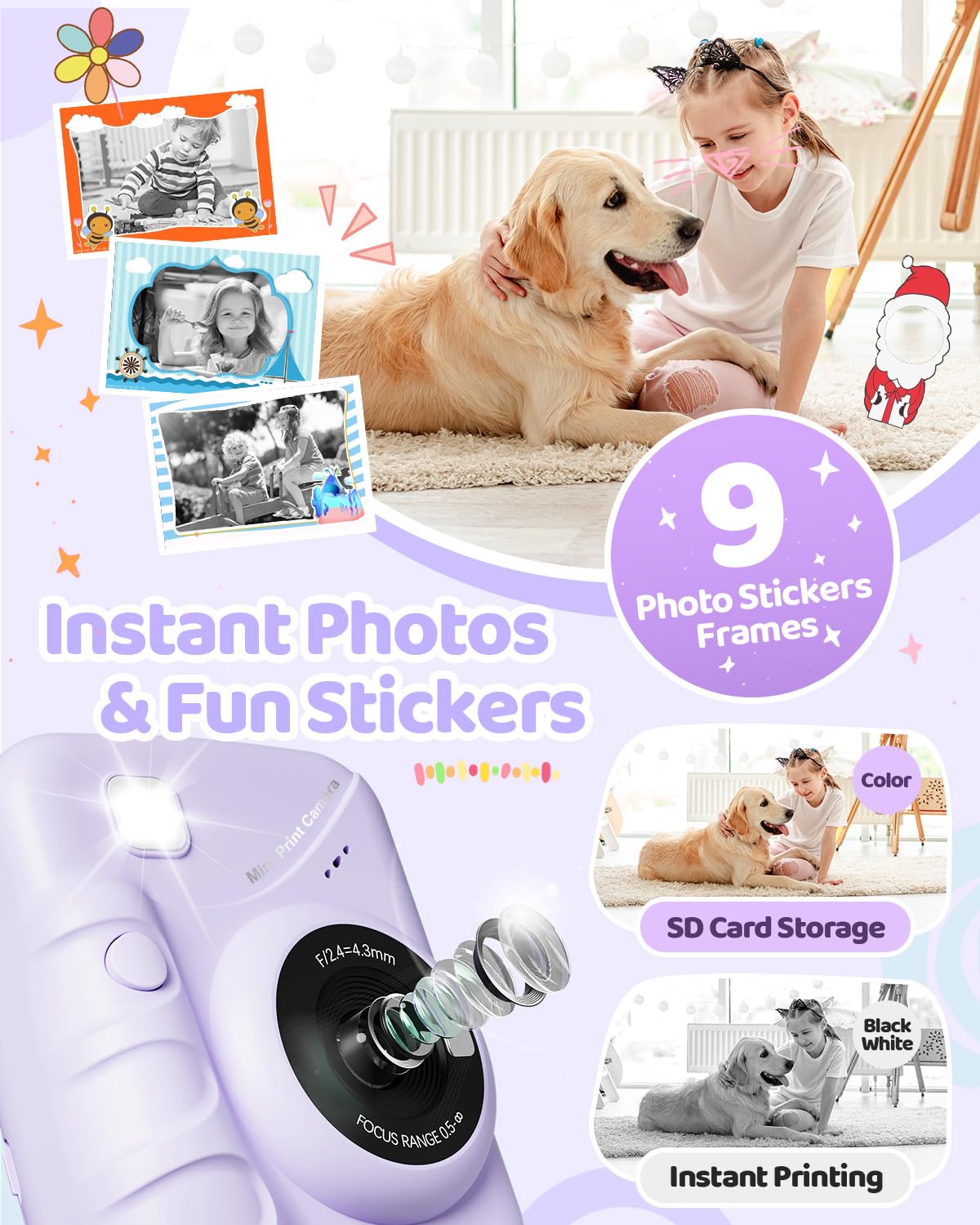 Kids Instant Print Camera by TIATUA for Ages 3-14