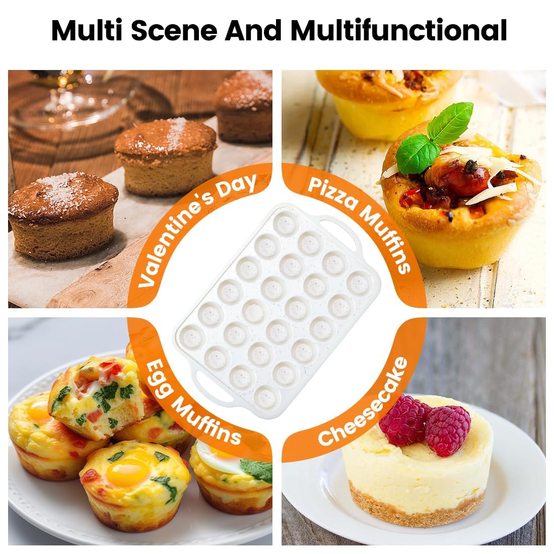 Durable Silicone Muffin Pan Set of 2 - 24-Cups