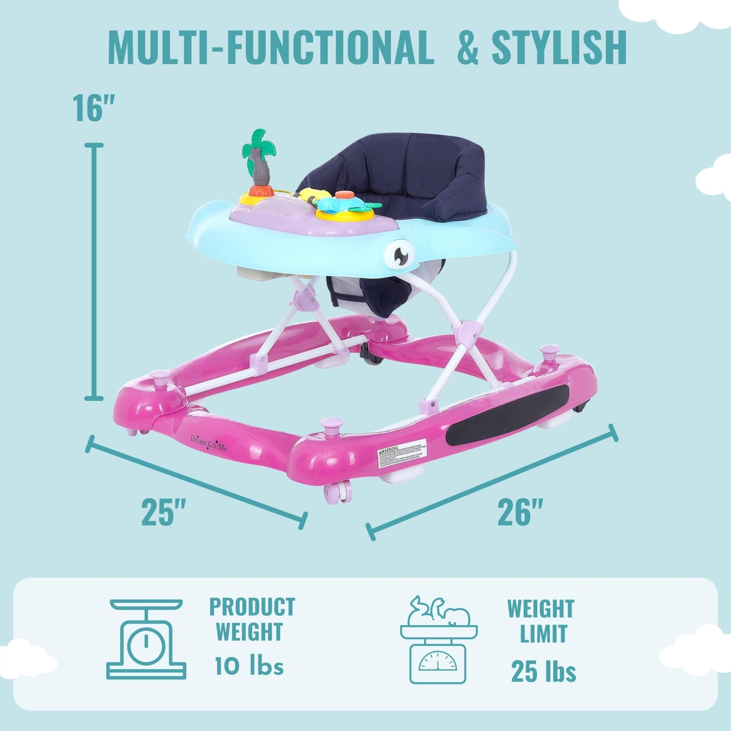 Dream On Me 2-in-1 Aloha Baby Walker