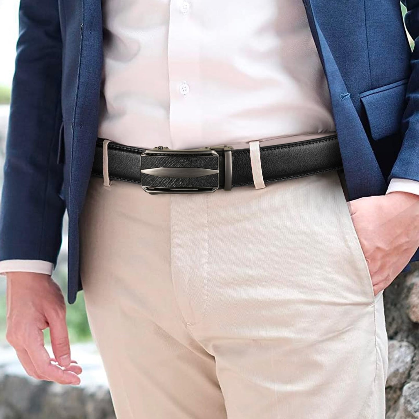 FALAN MULE Leather Ratchet Belt for Men