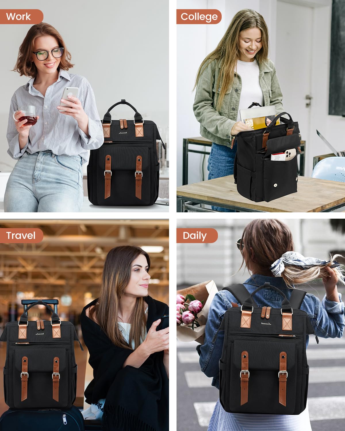 LOVEVOOK Laptop Backpack for Women, 15.6 Inch