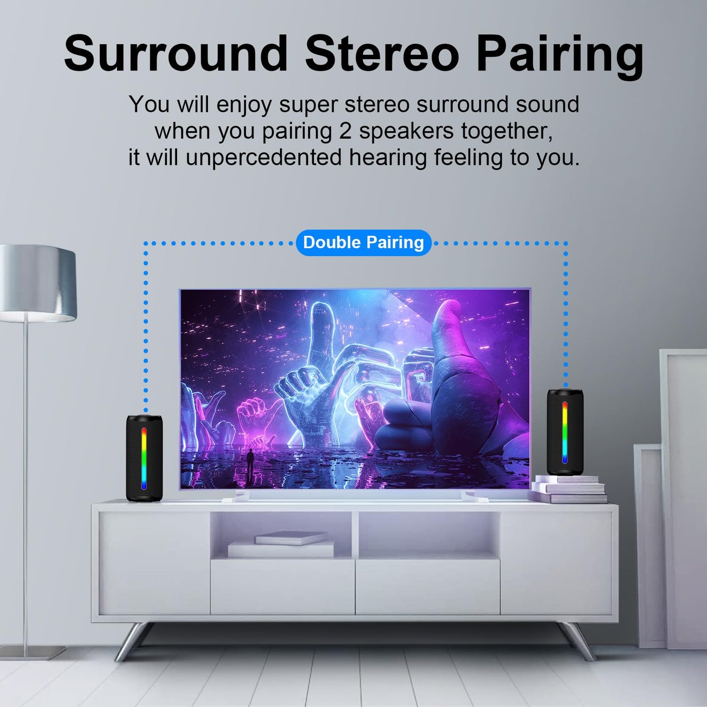Bluetooth Portable Speaker with 16W Stereo Sound