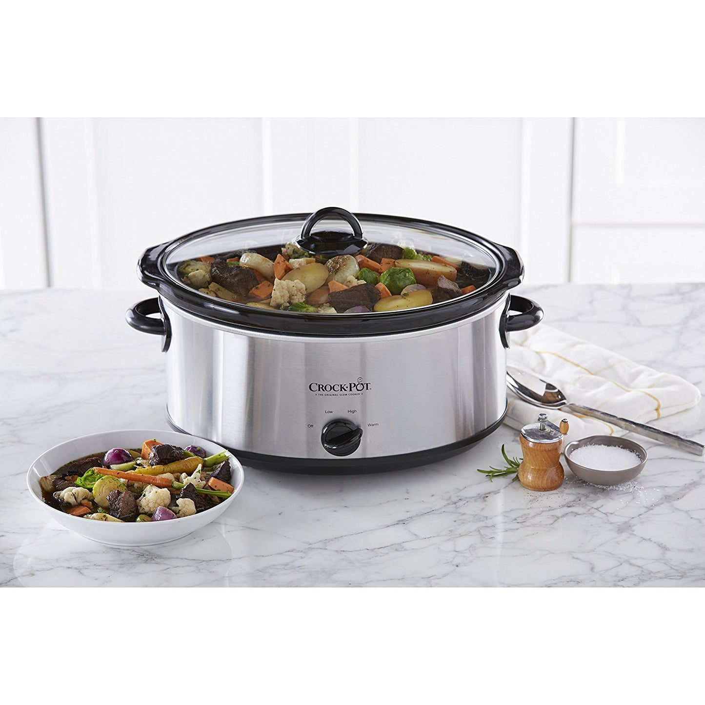 Crock-Pot 7 Quart Manual Slow Cooker - Stainless Steel