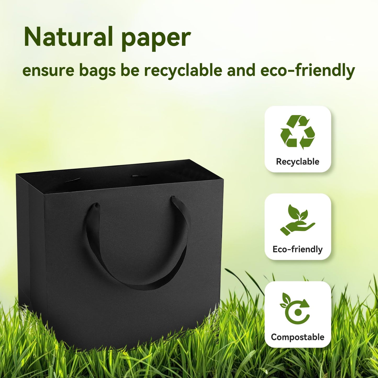 6 Pcs Kraft Paper Gift Bags for Parties