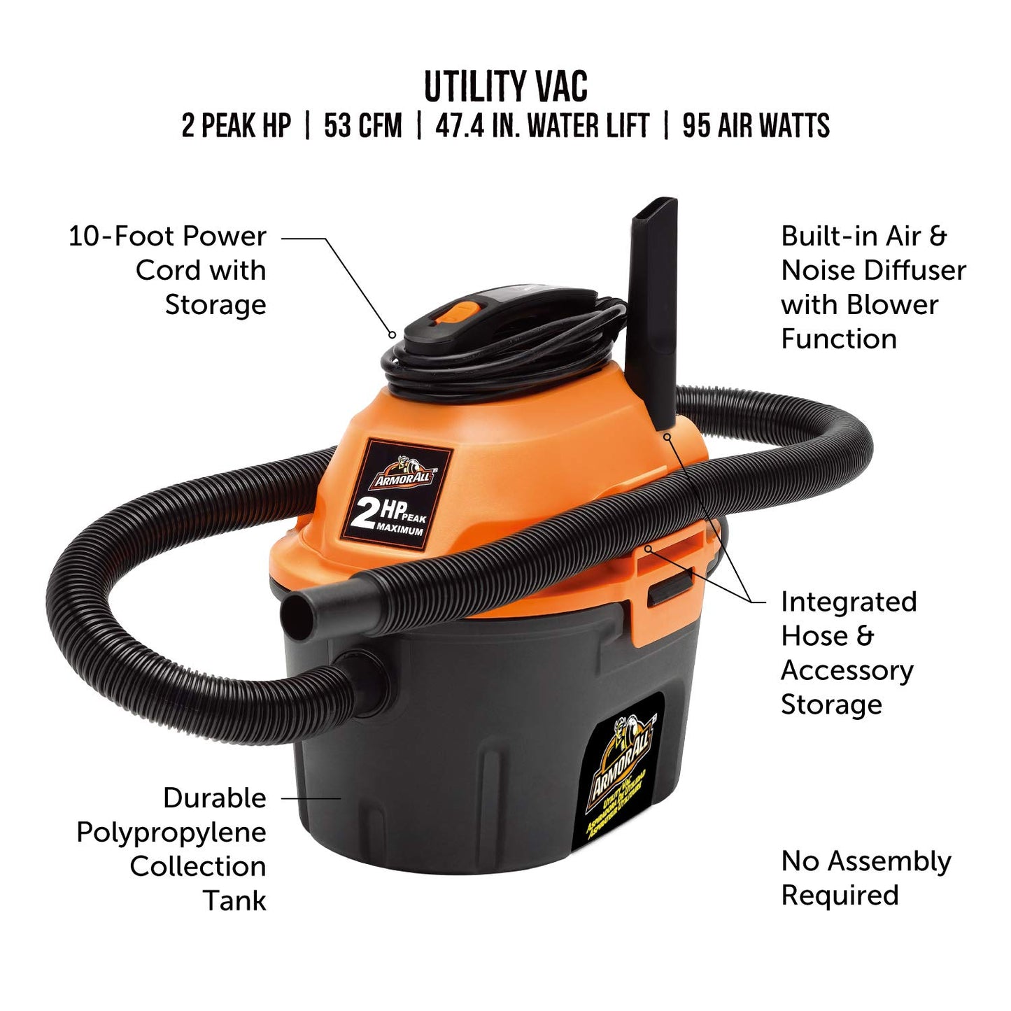 2.5 Gallon Armor All Wet/Dry Vacuum