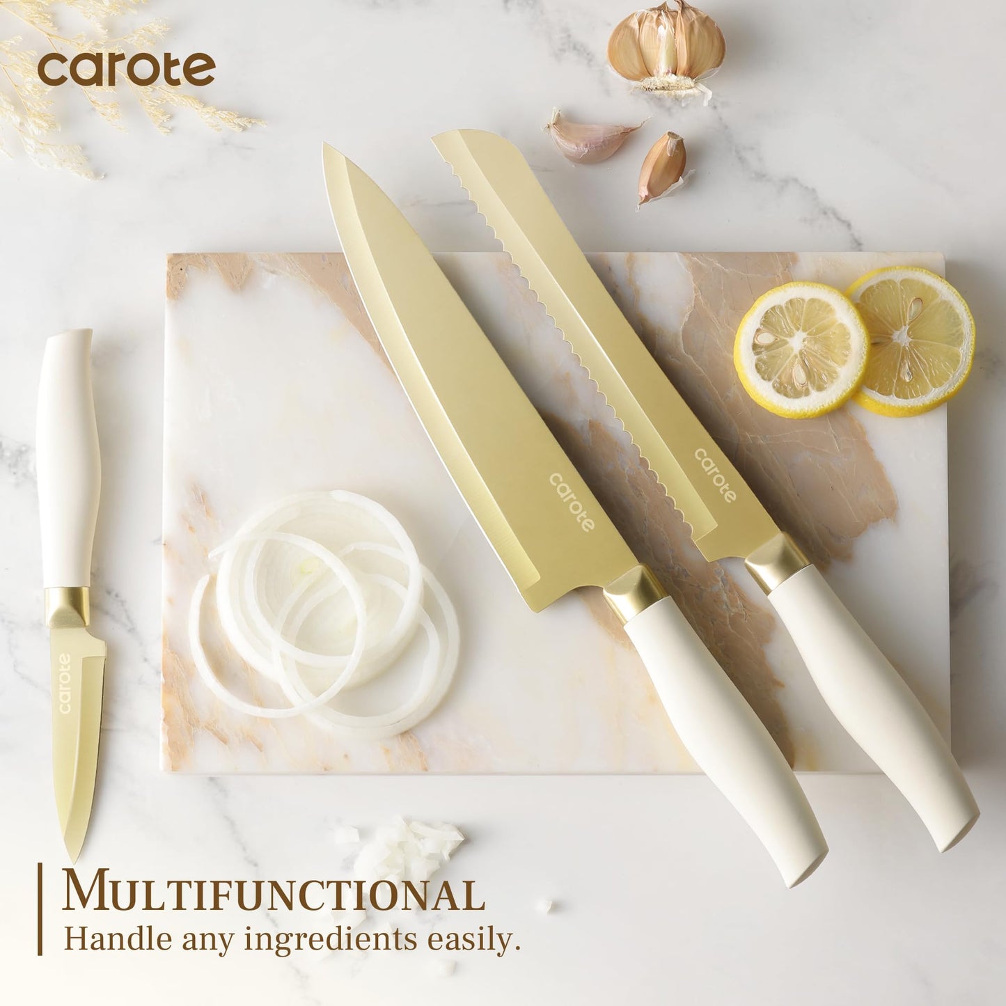 CAROTE 12-Piece Stainless Steel Knife Set