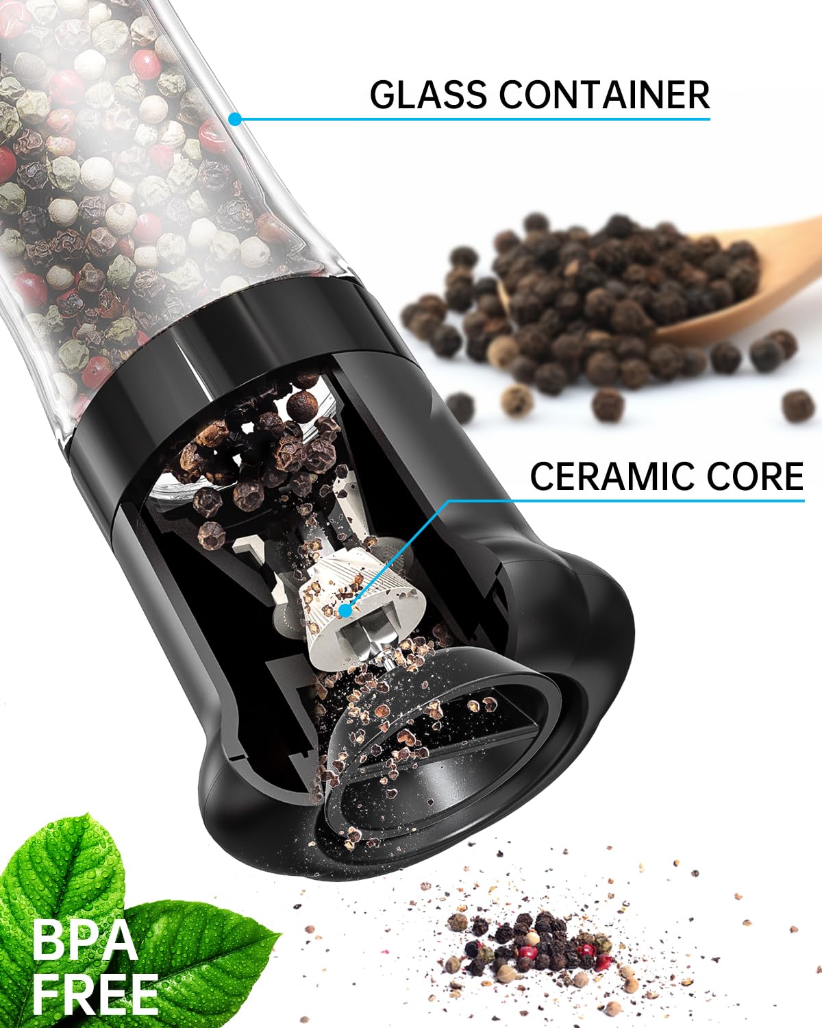 CIRCLE JOY Salt and Pepper Grinder Set
