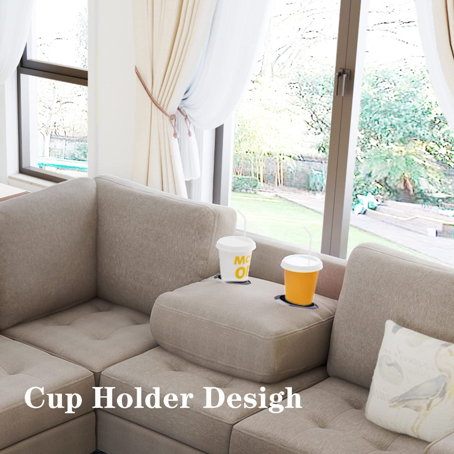 Merax L-Shape Sectional Sofa with Storage Ottoman