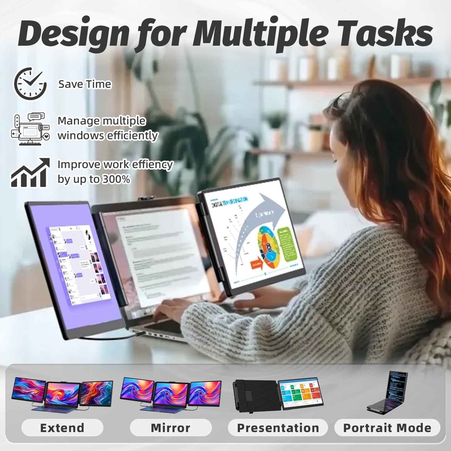 2K Laptop Screen Extender for Multi-Screen Setup