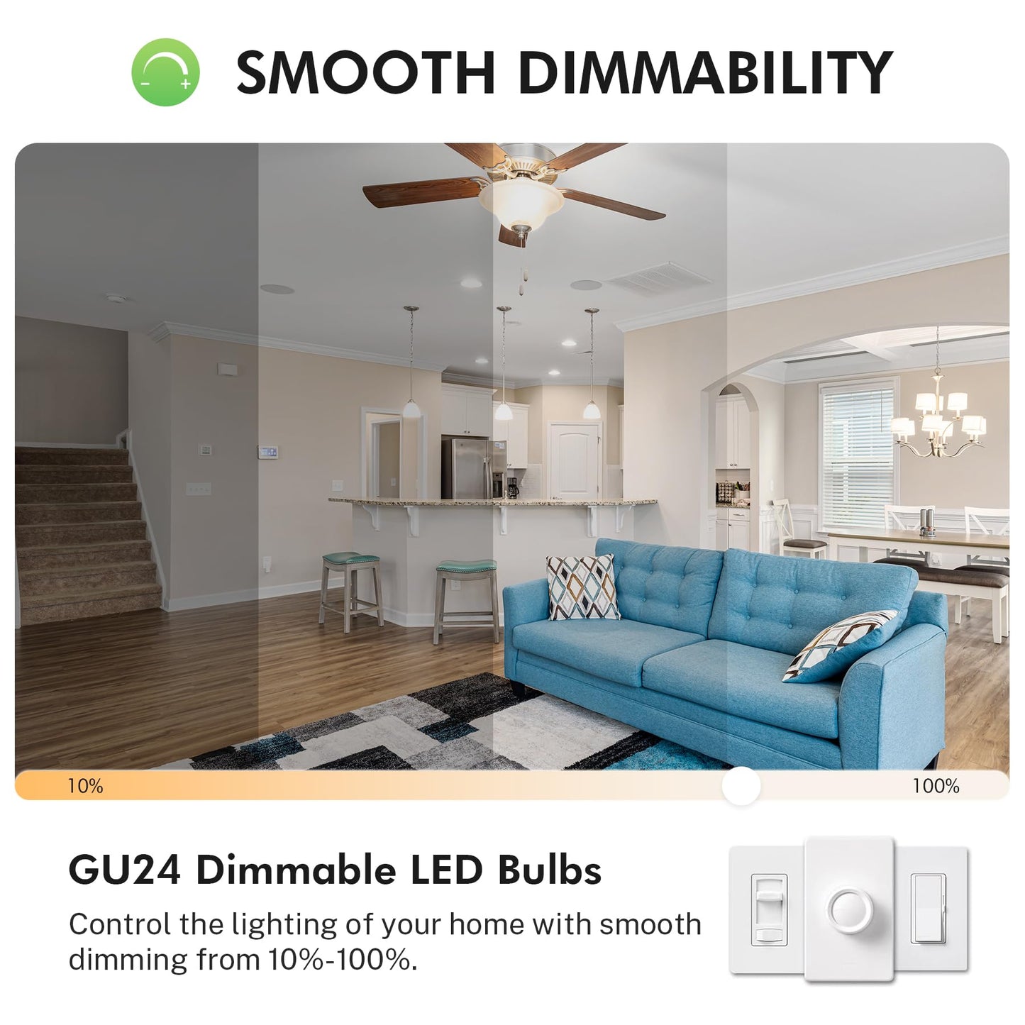 8-Pack GU24 Dimmable LED Light Bulbs