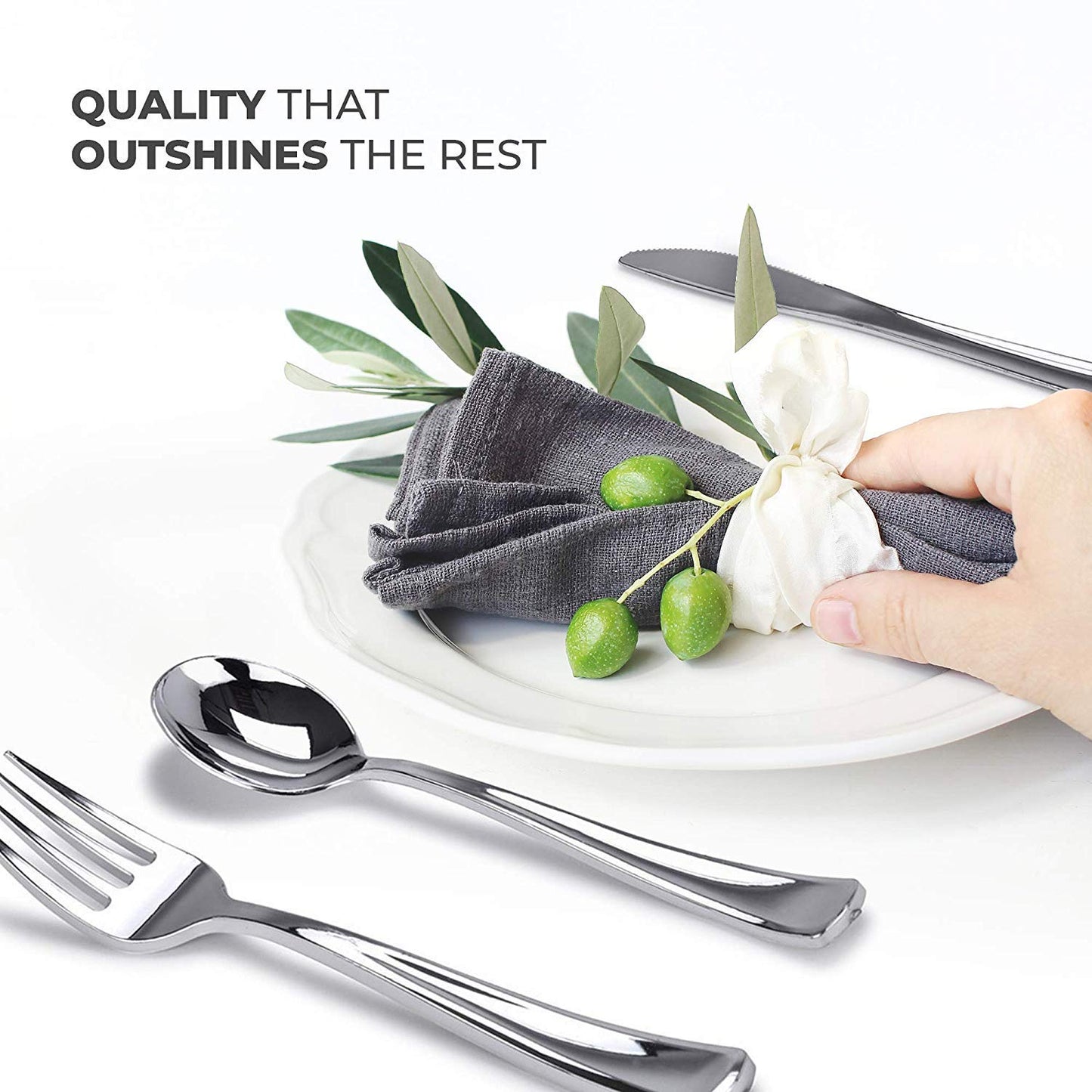 Heavy Duty Silver Plastic Cutlery Set, 300 Pack