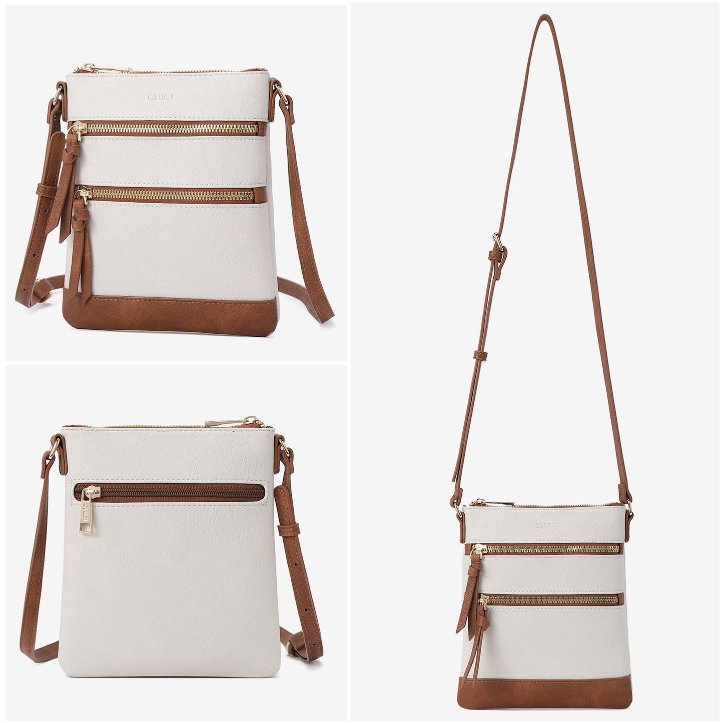 CLUCI Small Multi-Pocket Crossbody Handbag