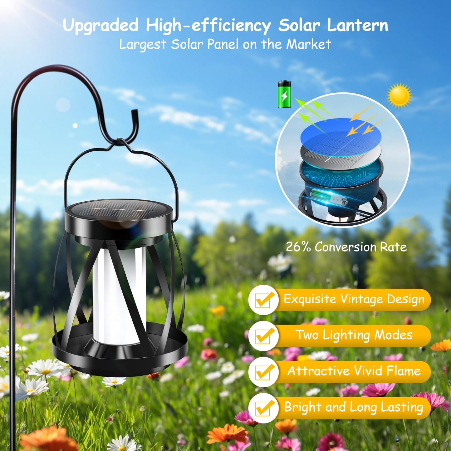 Solar Flickering Flame Lanterns - Garpar Outdoor Lights