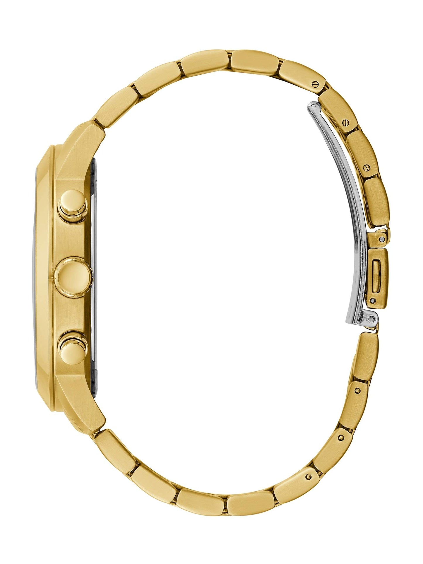 GUESS Gold-Tone + Black Multifunction Steel Bracelet Watch