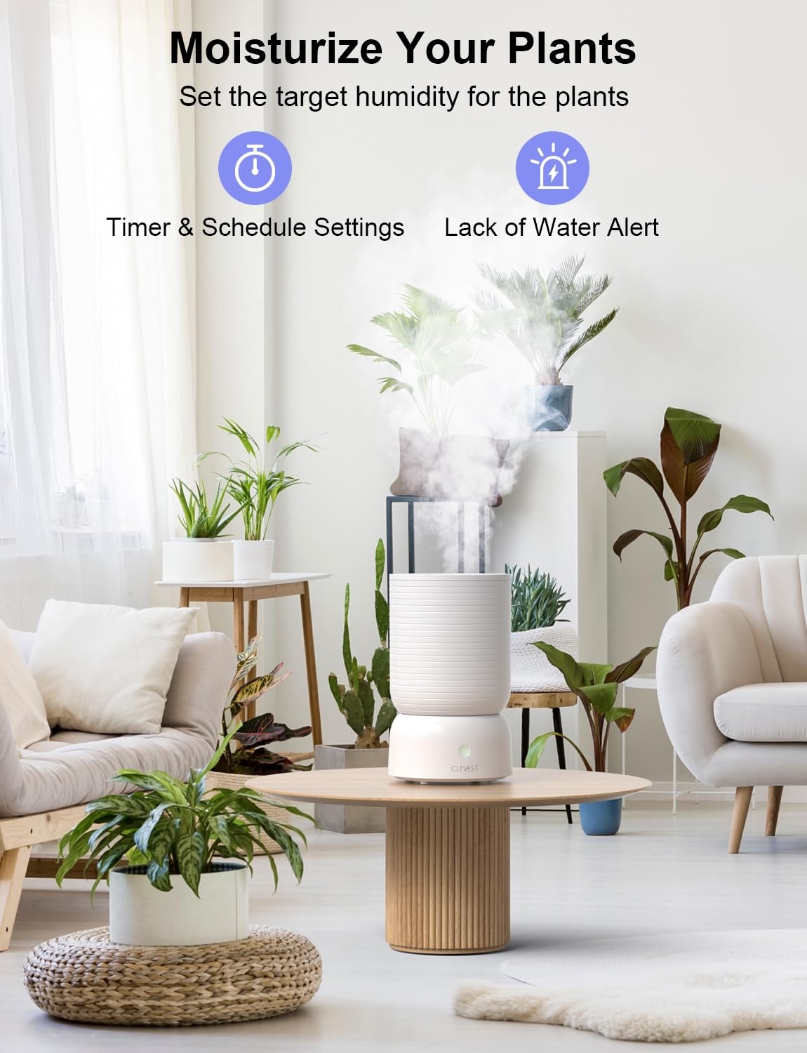 CLEVAST Ultrasonic Cool Mist Humidifier with Diffuser