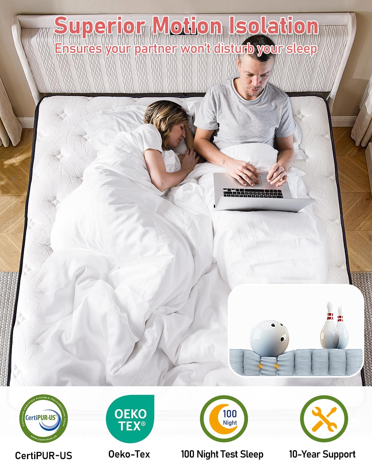 Twin Hybrid Mattress with Gel Memory Foam