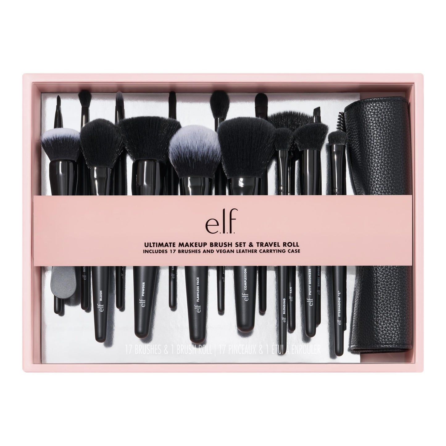 17-Piece e.l.f. Makeup Brush Set with Travel Roll