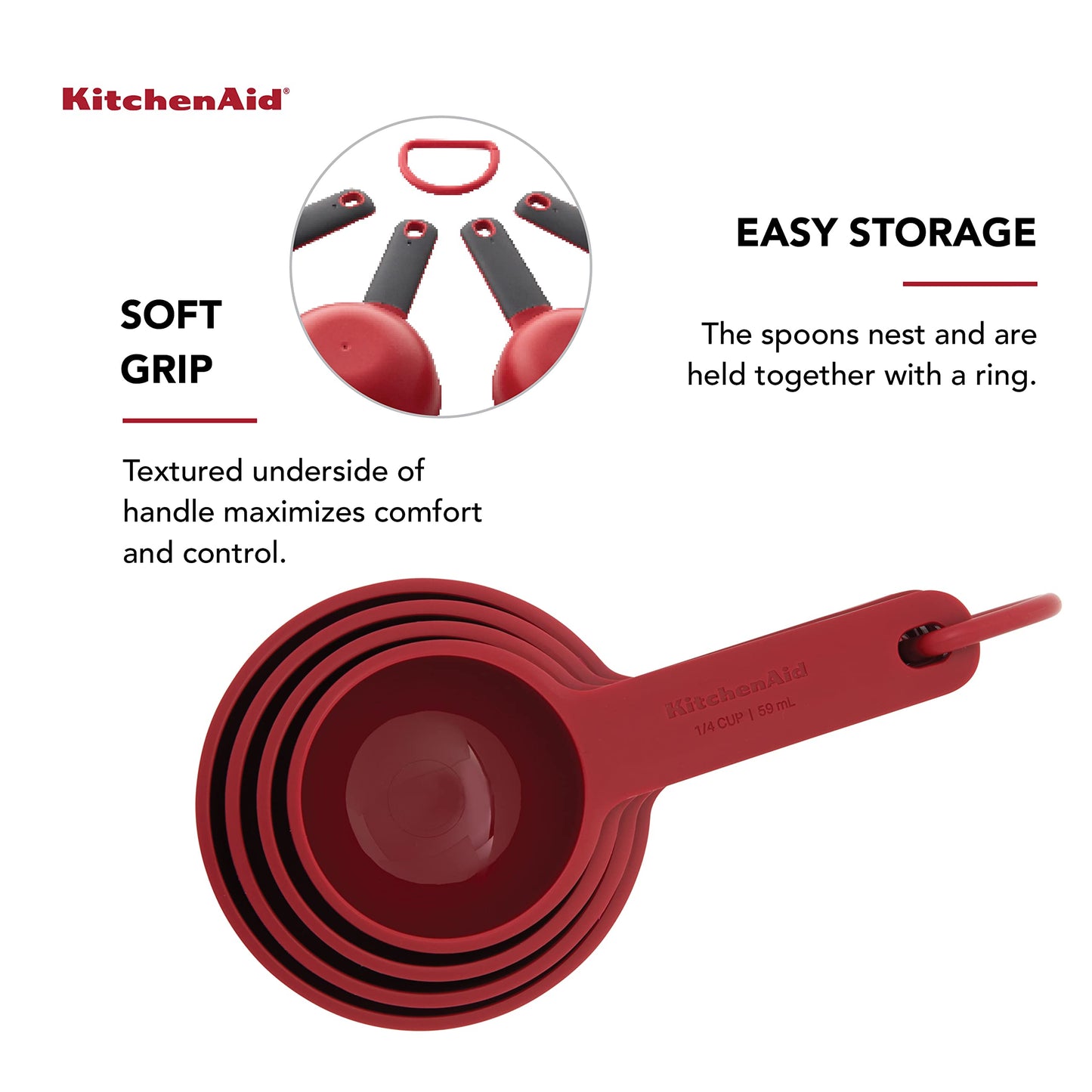 KitchenAid 4-Piece Measuring Cup Set, Empire Red
