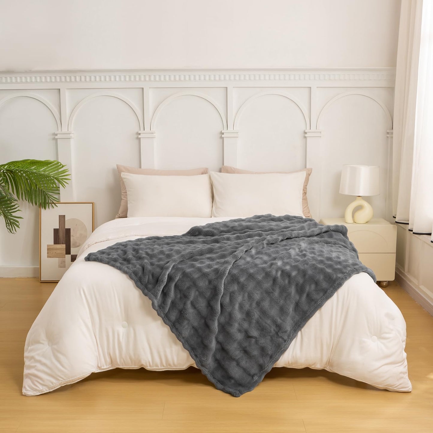 YUSOKI Super Soft Faux Fur Throw Blanket