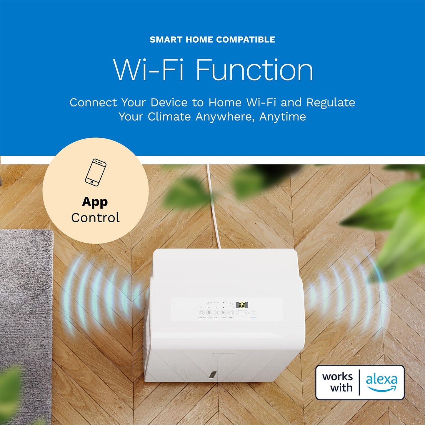 50 Pint hOmeLabs WiFi Dehumidifier with Pump