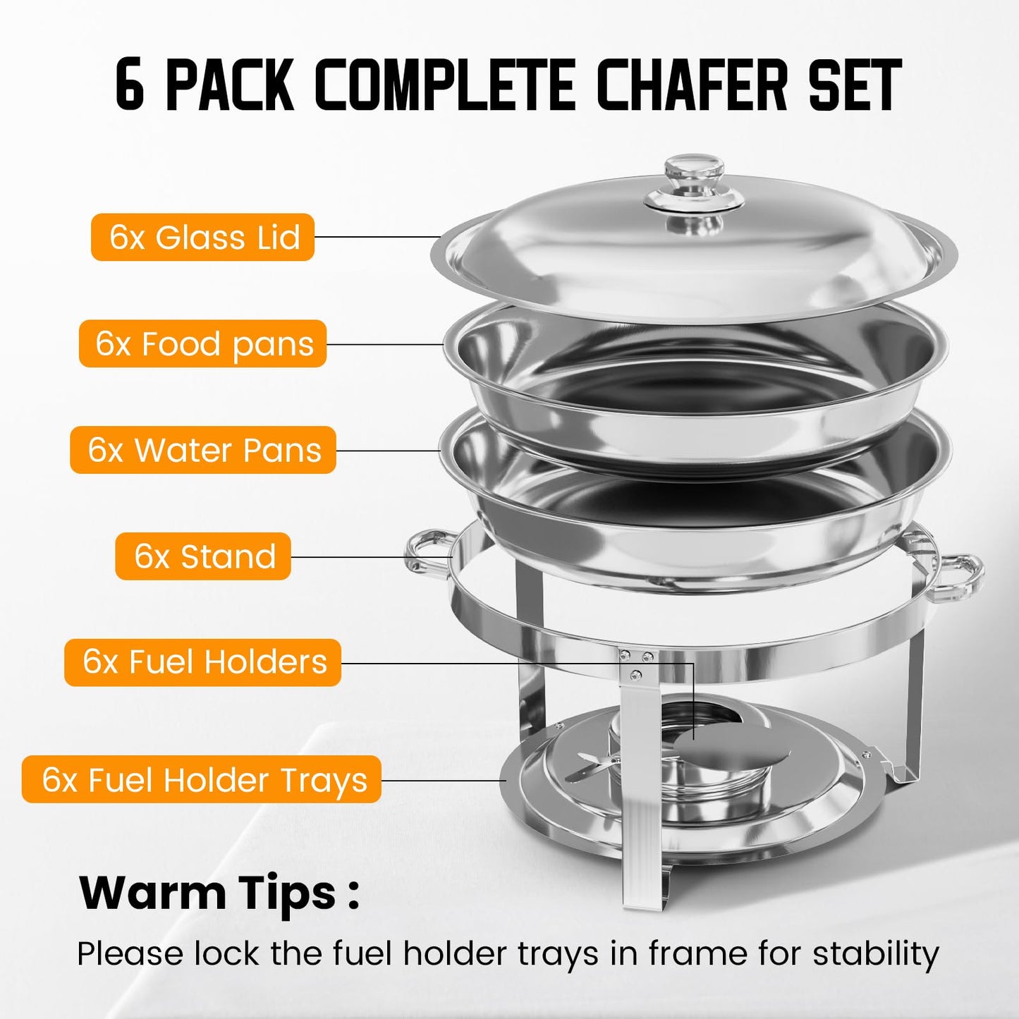 Aplancee 5QT Stainless Steel Chafing Dish Set
