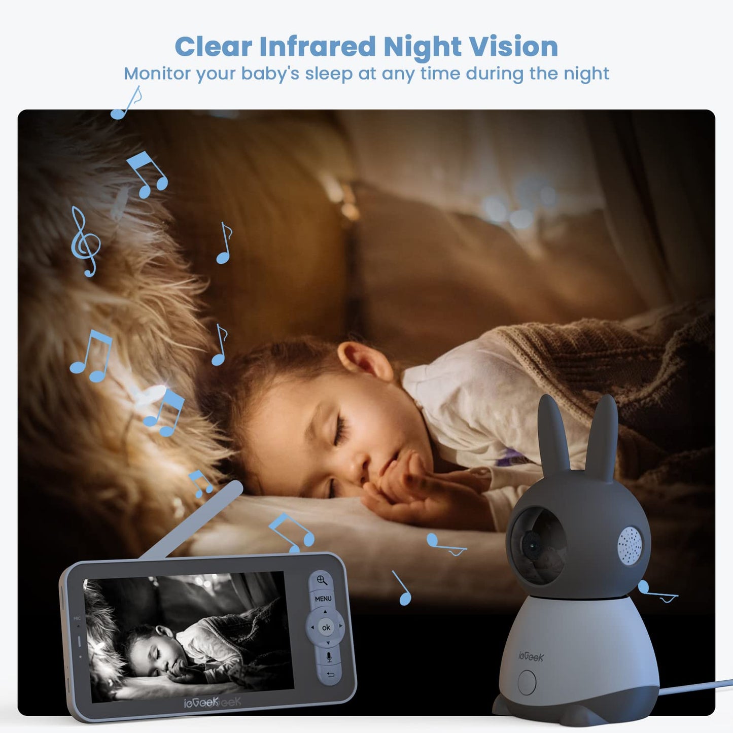 ieGeek 2K Video Baby Monitor with Night Vision