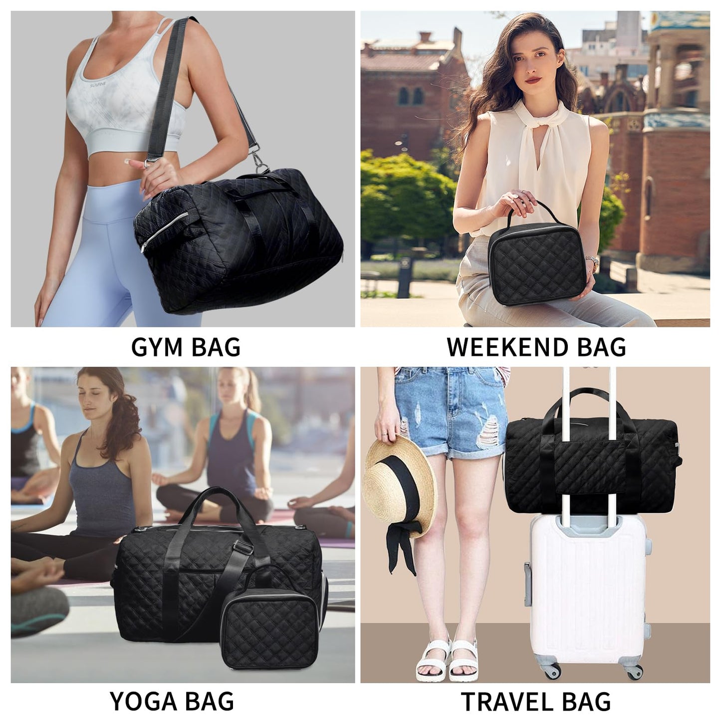 Duffle Bag with Shoe Compartment for Travel