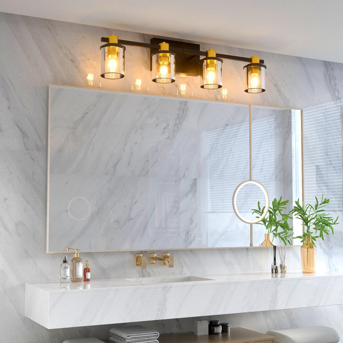 Modern 4-Light Bathroom Vanity Light by Lightdot