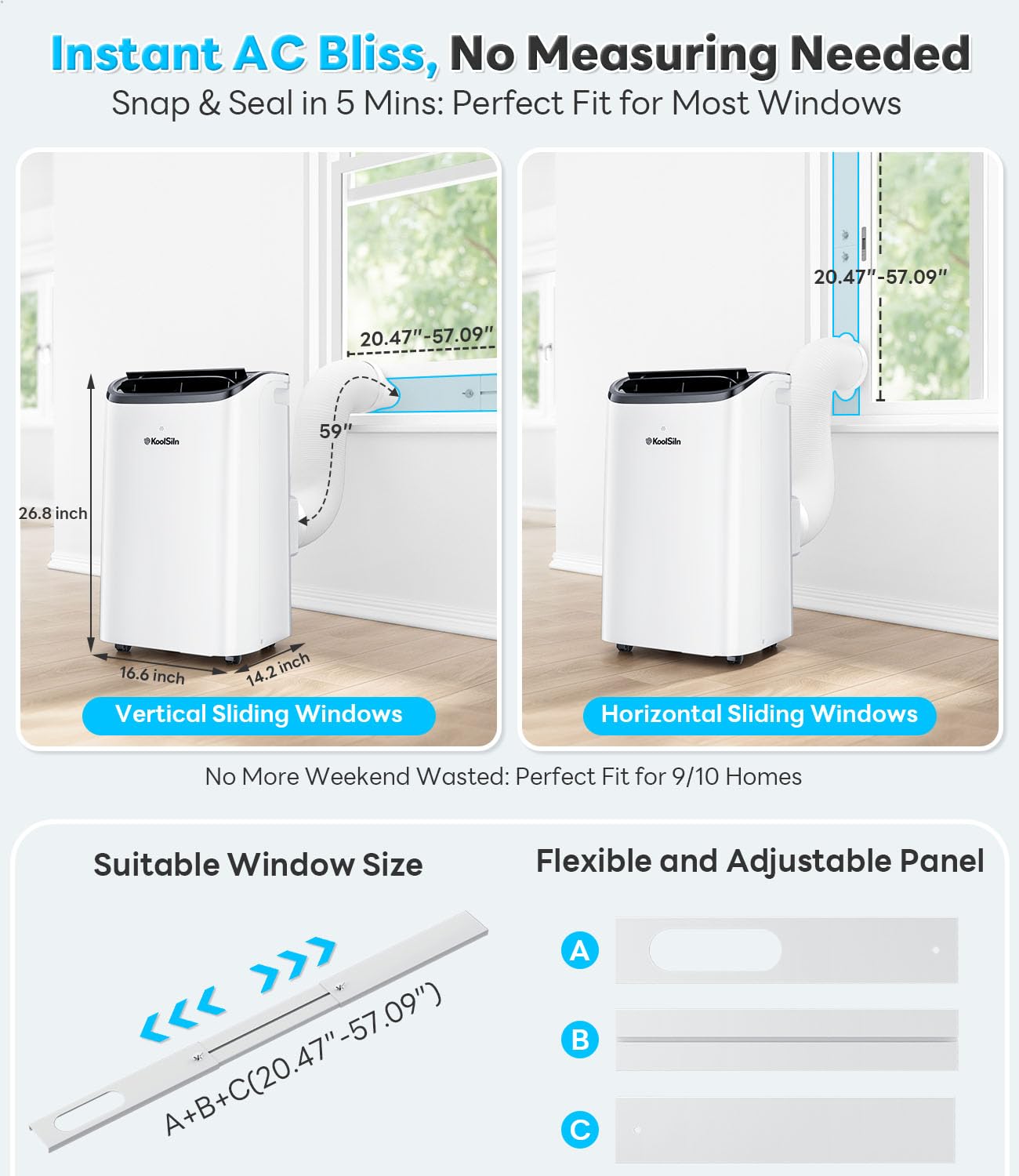 14,000 BTU Portable Air Conditioner for Large Rooms