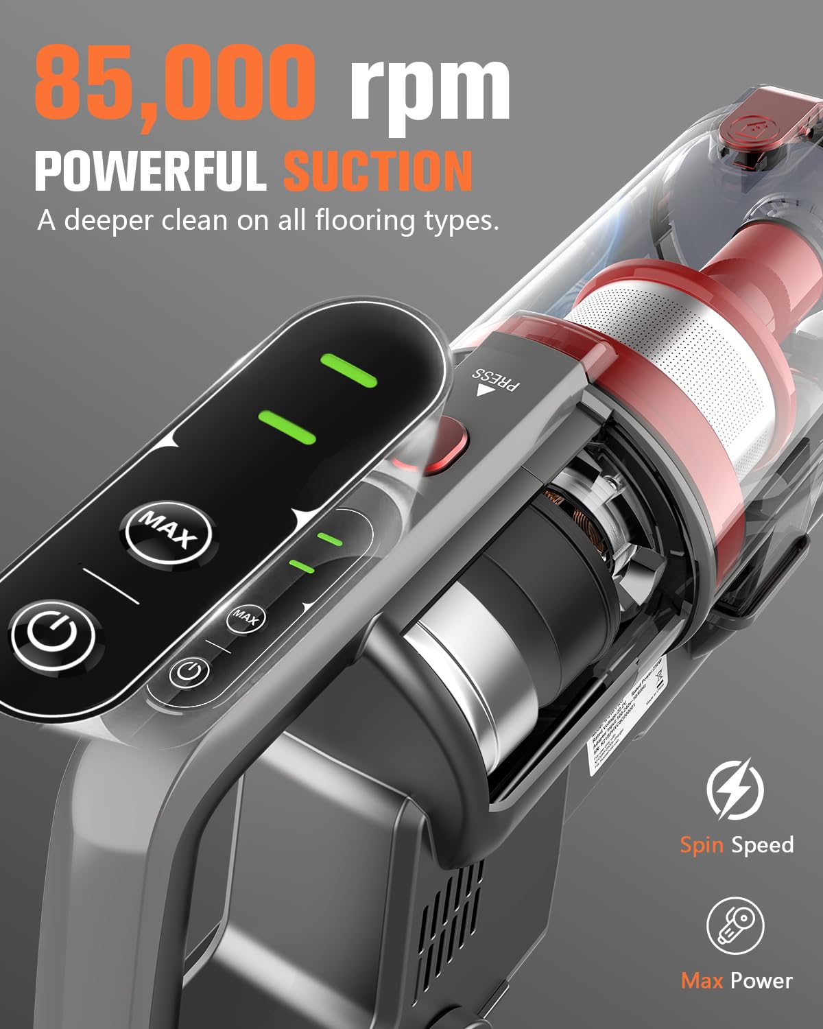 Cordless Rechargeable Vacuum Cleaner with 2 Modes