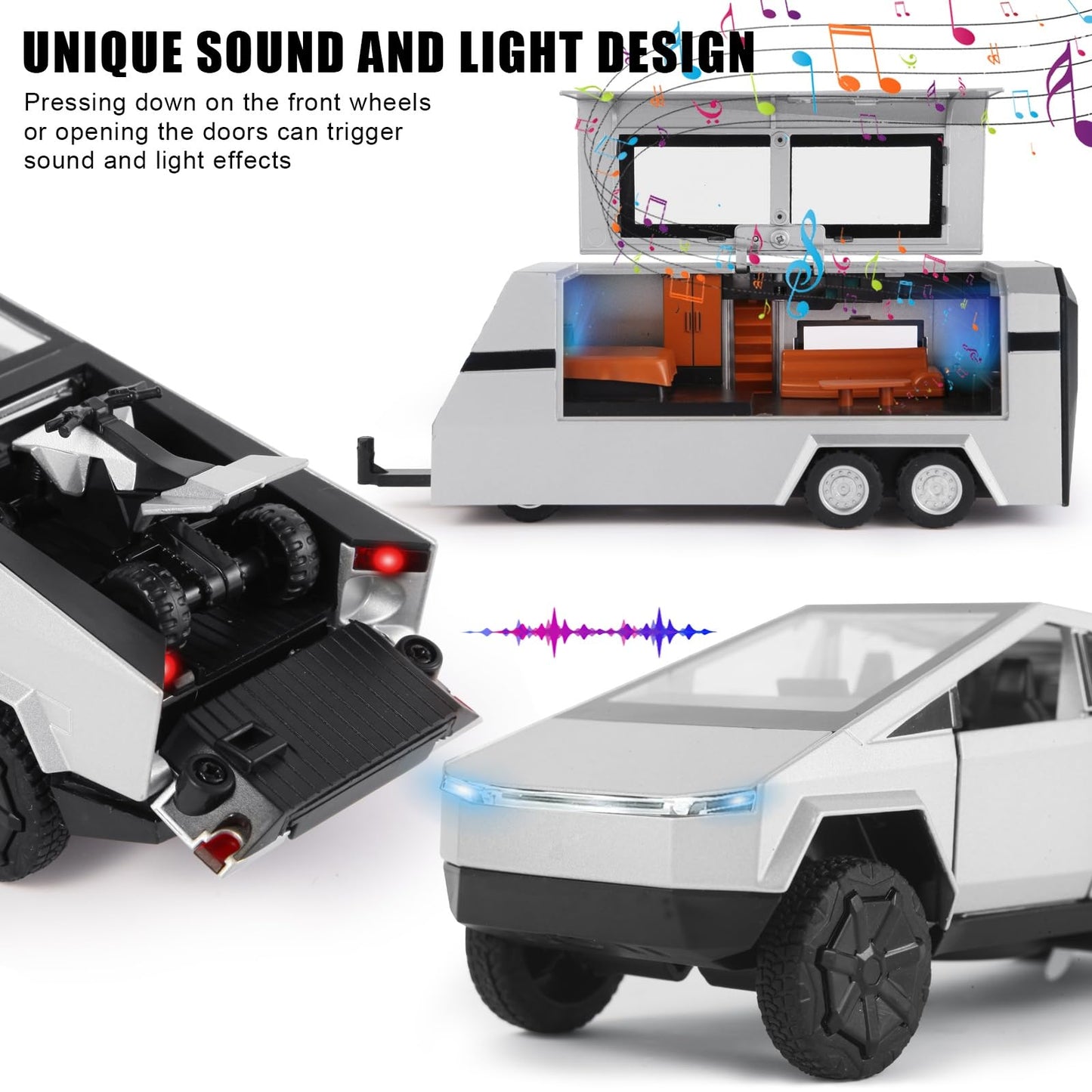Diecast Pickup Trailer Toy Car for Kids