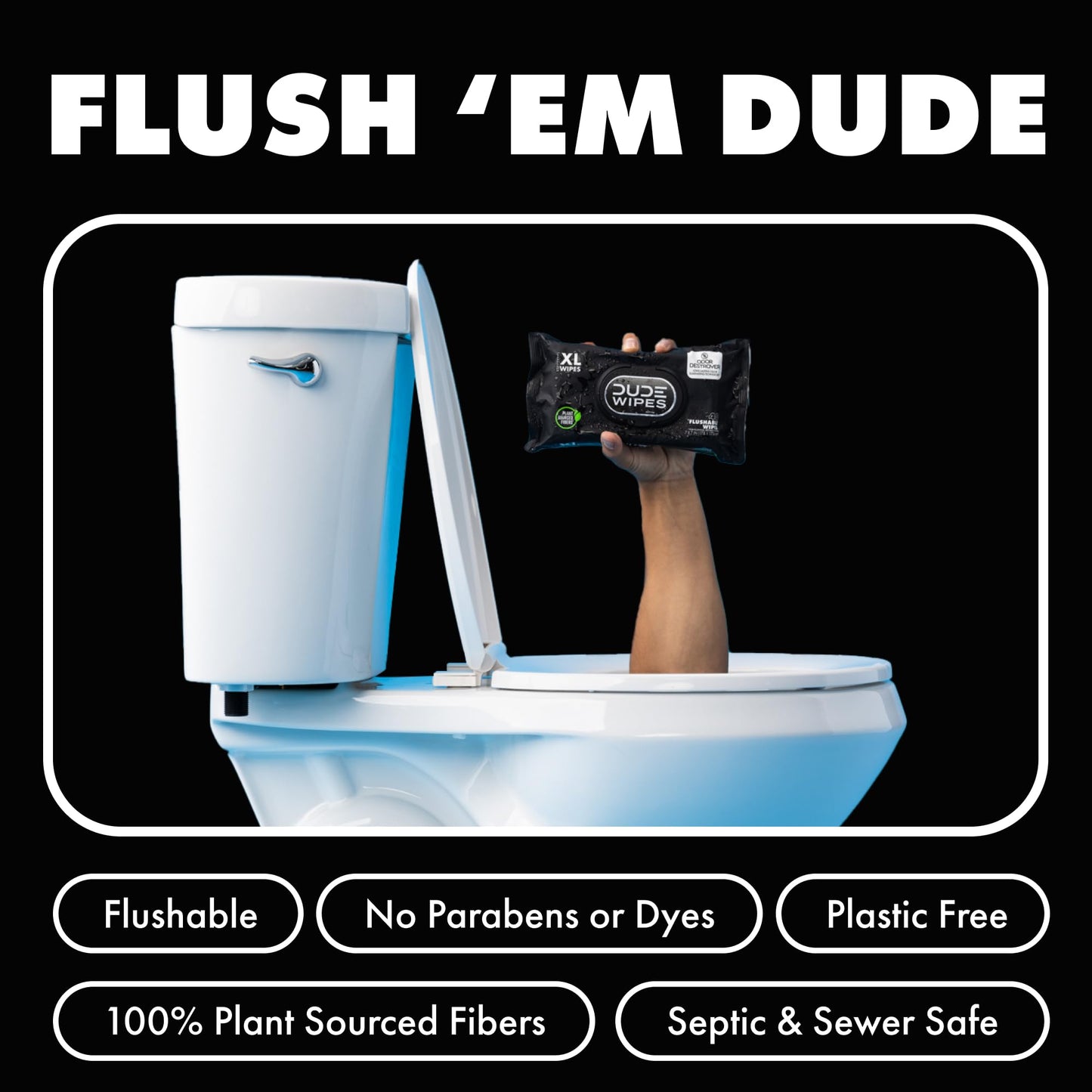 DUDE Flushable Wipes for Adults - 6 Pack
