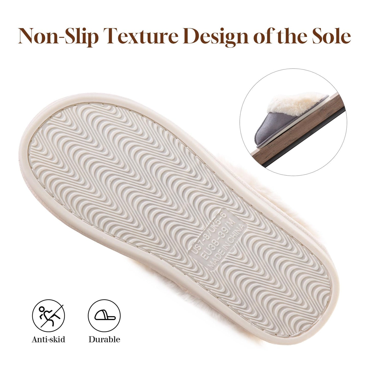 Fuzzy Memory Foam Slippers for Women